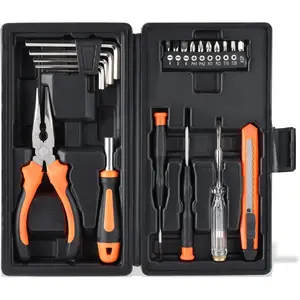 LAND 22-Piece Small Tool Kit with Toolbox - Tool Set for Home Repair, DIY Projects, & College Dorm, Includes Pliers, Screwdrivers & Case