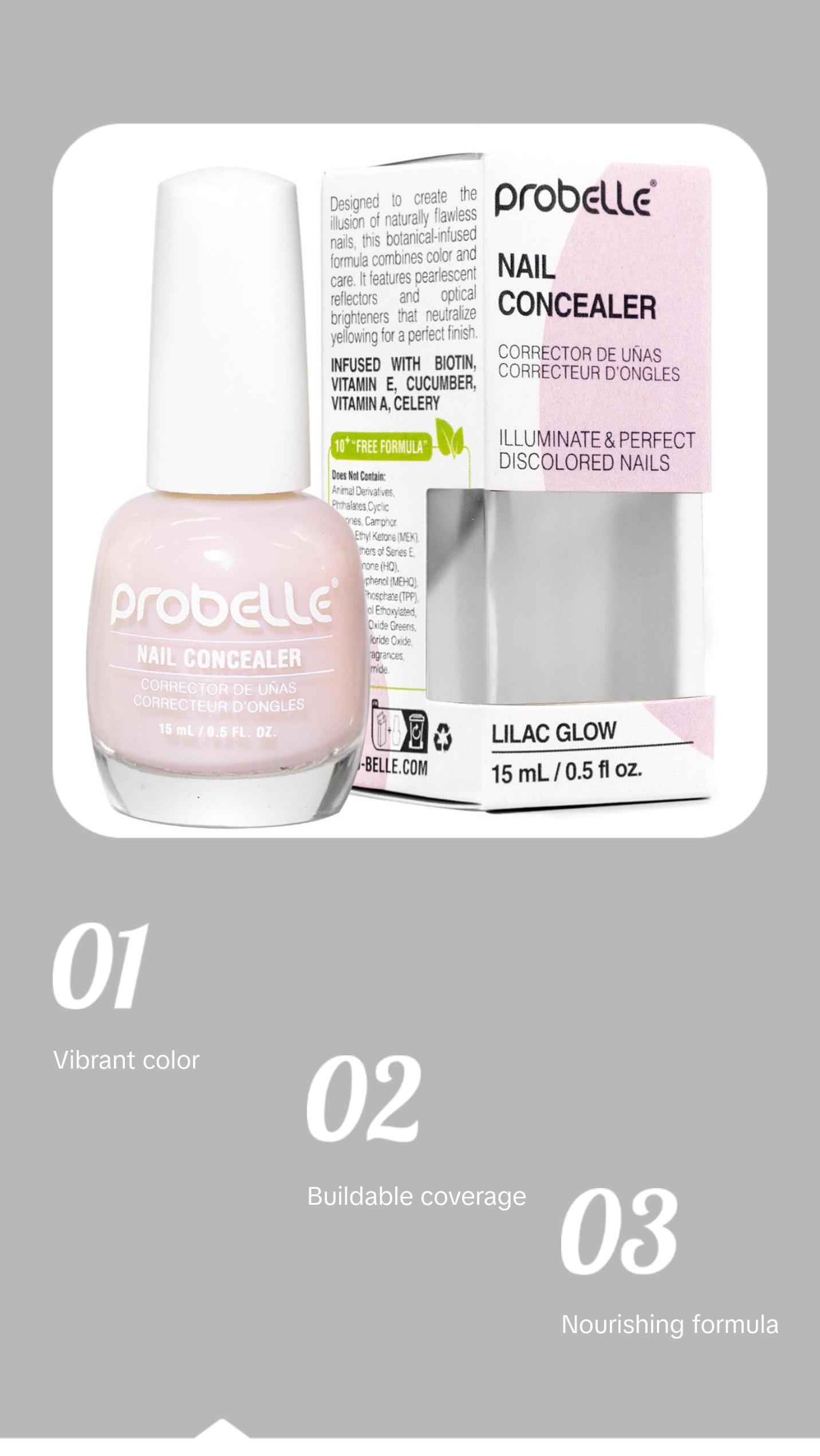 Probelle Illuminating Nail Concealer, Sheer Long Lasting Brightening Nail Polish for yellowing discolored nails, perfect finish for damaged or yellowing nails to conceal nail imperfections, Vegan, Gluten Free Probelle Illuminating Nail Concealer, Sheer Long Lasting Brightening Nail Polish for yellowing discolored nails, perfect finish for damaged or yellowing nails to conceal nail imperfections, Vegan, Gluten Free