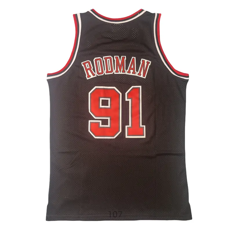 Dennis Rodman Men's Classic-Design Sleeveless stitched Retro Basketball Jerseys Black 1997-98 shirt