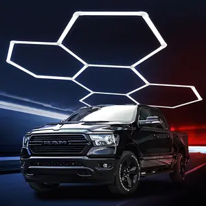 VIVIDALUX Hexagon LED Garage Lights 26400LM Super Bright Car Detailing Ceiling LED Shop Light for Warehouse Workshop Gym Basement Car Care Wash Room