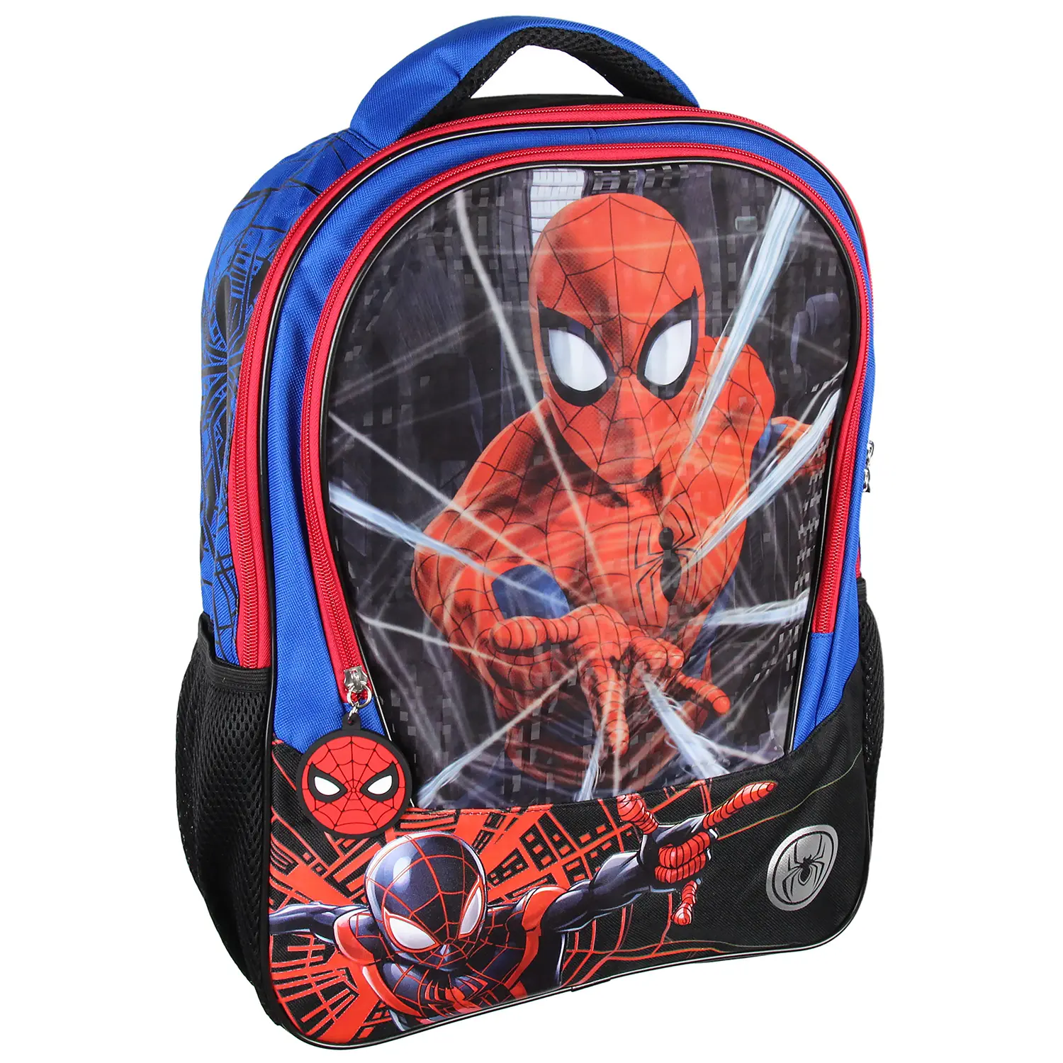 Marvel Spiderman & Miles Morales Light-Up Web Slinger 16" Travel Backpack - Cool Backpacks, One Size, Bookbags, Camping, Spider-Verse Vibe Functional Bag