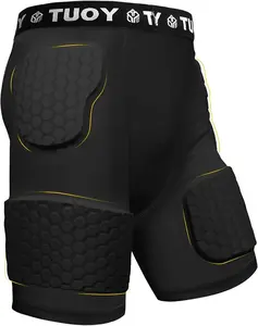 TUOY 5-Pad Football Girdle Hip Thigh Protector Padded Shorts