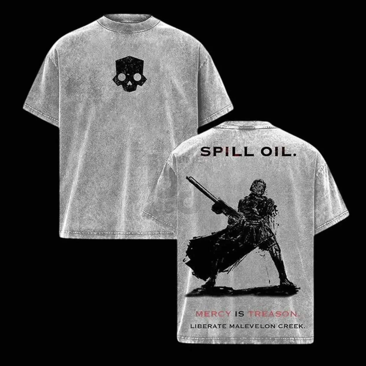 Helldivers 2 Oversized Washed Hoodie & Tee Set – Double Sided Print Streetwear – Unisex Gaming Apparel – Gift for Helldivers Fans 9JO