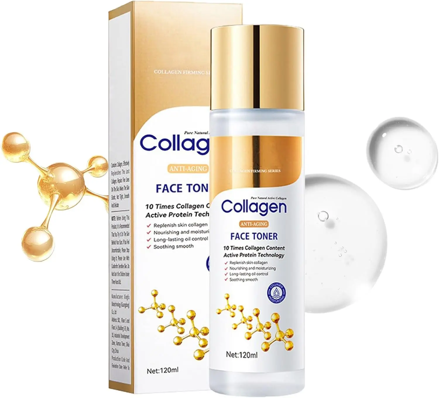 Collagen Firming Toner 120ml - Oil Control Moisturizing Facial Toner for Nourishing Smooth Skin