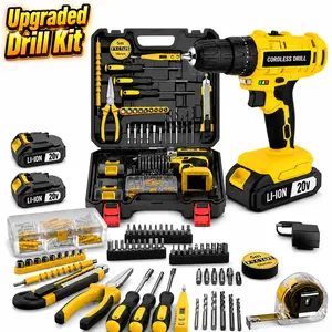 20V Cordless Drill Tool Kit, High Torque Electric Drill Driver Set, Heavy Duty Rechargeable Power Drill Combo Kit with Li-ion Battery, Compact Impact Drill for Home Repair, DIY Projects, Woodworking, Installation, Garage & Workshop Use