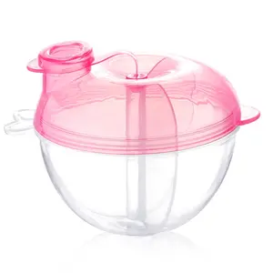Baby Formula Dispenser for On-The-Go Feedings, Three-Compartment Non-Spill Formula Container to Go, Snack Milk Powder Dispenser for Traveling with Infant Toddler, Pink
