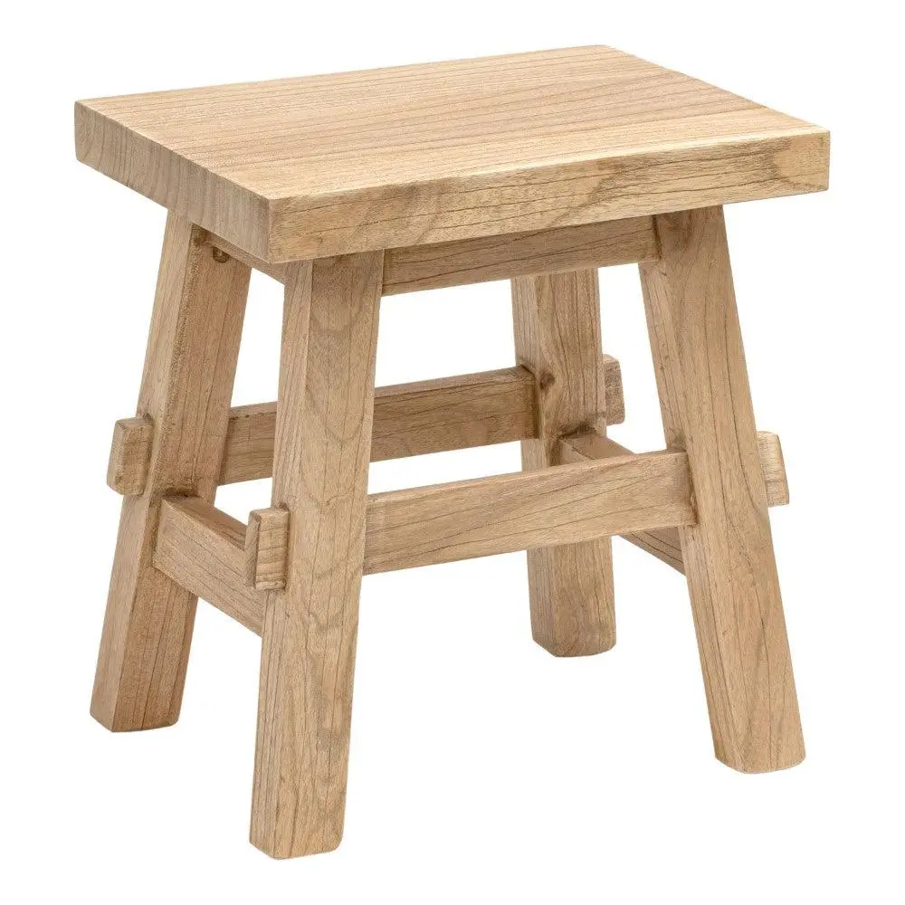 Revine Handcrafted Rustic Farmhouse Wooden Accent Stool, Solid Mindi Wood 16-9 Design, Farmhouse Living Room Furniture Revine Handcrafted Rustic Farmhouse Wooden Accent Stool, Solid Mindi Wood 16-9 Design, Farmhouse Living Room Furniture