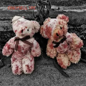 Dark Lolita Bloody Bear Keychain, Dual Color Bleeding Bear Charm, Bag Key Holder Decoration, Party Gift, Gothic Alternative Edgy Quirky Aesthetic Decorative Accessory