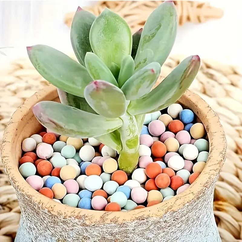7-8mm Vibrant Multicolor Clay Pebbles - Premium Reusable Lava Balls for Gardening, Aquaponics - Eco-Friendly, Durable Garden Supplies for Drainage, Plant Growth, Water Bonsai Decoration