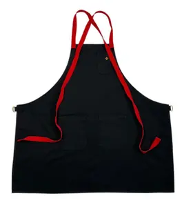 Squid ink Crossbody Apron with (Red, Yellow and Navy Blue Strap)
