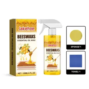 Beeswax Wood Polish Spray, Natural Furniture Cleaner & Restorer, Removes Scratches, Conditions & Protects Cabinets, Floors, Tables, Multi-Surface Wood Care (4oz)