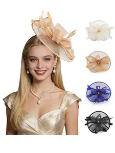 Women's Feather Fascinator Headband, Tea Party Hat, Kentucky Derby Hat, Cocktail Wedding Bridal Hair Clip, Birthday Mother's Day Gift
