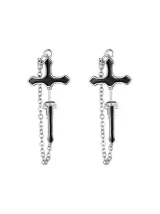 Elegant Cross Chain Earrings Set, Unisex Hip-Hop Trendy Jewelry, Perfect Gift for Family & Friends, Suitable for Daily Wear, Cross Dangle Earring, Fashionable Earrings