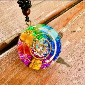 Natural 7 Chakra Rainbow Orgone Energy Pendant Necklace -Healing Crystal Protection Meditation Amulet Necklaces Chakrabalancingnecklace
