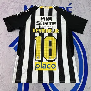 25 26 Away Black NO.10 Neymar JR Short Sleeve Soccer Jersey Fans Version Breathable