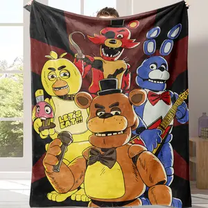 Countdown Sale! FNAF Plush Throw flannel Blanket, Super Soft And Comfortable, A warm nap blanket Suitable for all four seasons Suitable for use in offices, sofas, and travel settings, etc.Suitable for giving to fans, friends and children
