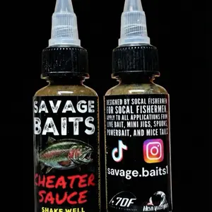 Savage Baits CHEATER SAUCE Fish Attractant for All Applications Live Bait Mini Jigs Spoon Powerbait and Mice Tails Cheater Sauce Irresistible Scent Trail