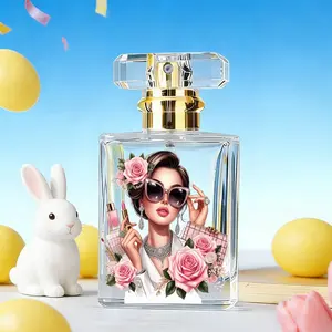 50ML Portable Perfume Bottle, Elegant Women's Print, DIY Refillable Container, Travel Storage, Perfect Gift for Friends and Family
