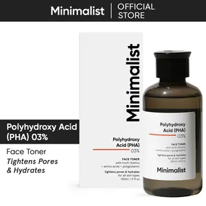 Minimalist  Hydrating Face Toner for Pore Tightening | 3% PHA For Mild Exfoliation, pH Balancing & Rebalancing Skin Microbiome | for Women & Men | 5 Fl Oz / 150 ml