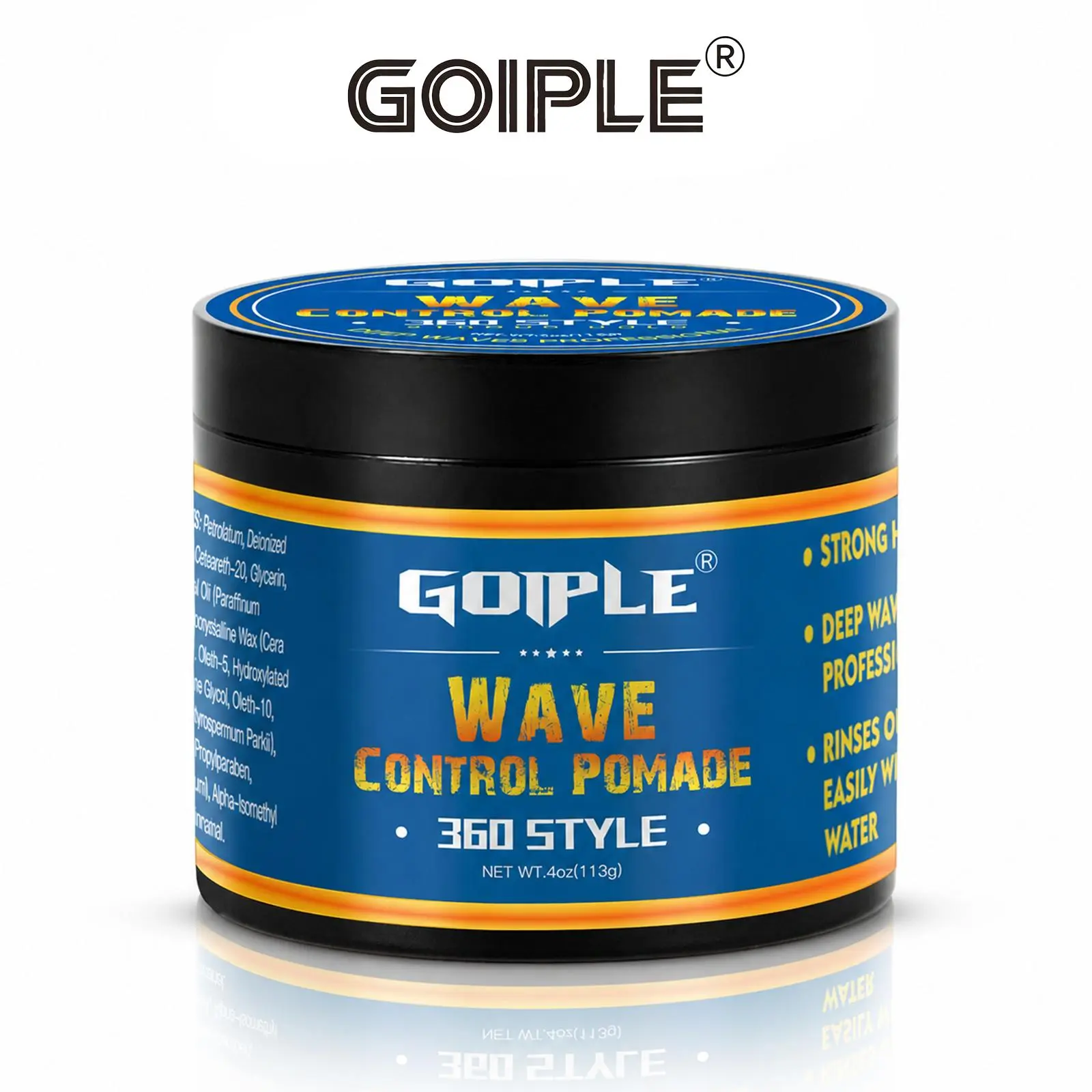 Natural Wave Pomade for Men - Strong Hold, Easy Wash 360 Wave Training Cream, Water-Based Moisturizing Hair Grease for Black Men Gel Haircare,valentine's day gifts for her/him