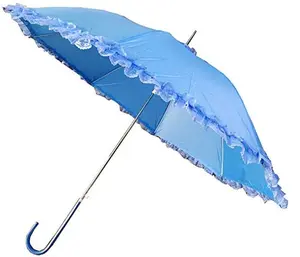 212 MAIN 1666 Blue Automatic Conch Umbrella - Automatic Drip, Pocket Size, Portable, for Special Events, Weddings
