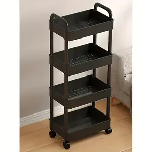 Portable Mobile Storage Trolley - Multi-layer Shelf, Bathroom Shelf Organizer, Space-saving Trolley for Kitchen, Bathroom, Bedroom and Office, Home Organization, Multi-functional Storage Rack