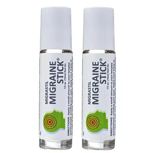 Two-Pack Migrastil Stick Aromatherapy Roll-On, Cool and Soothing Peppermint Essential Oil, Natural and Healthy Solution for Head and Neck Discomfort Body Care