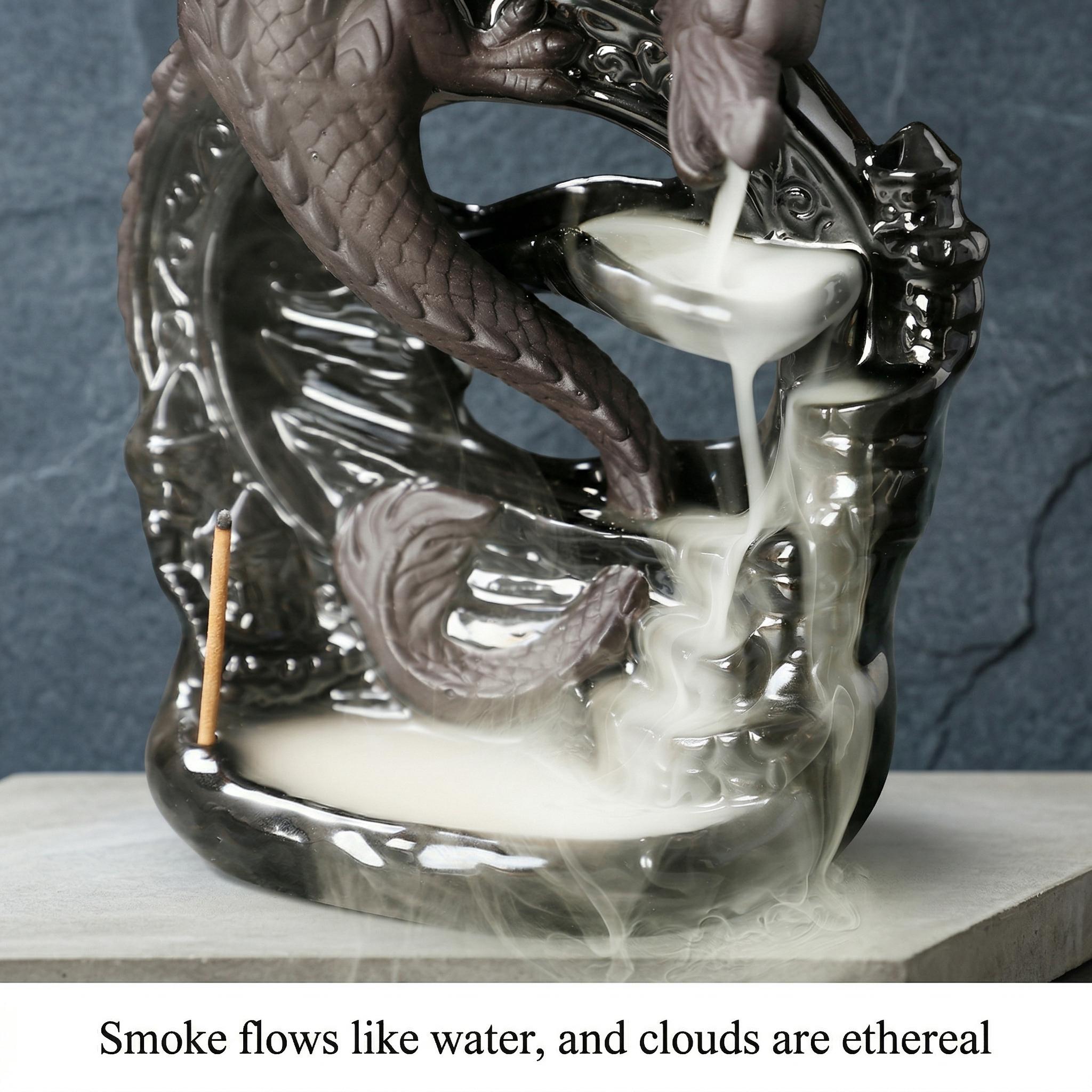 Ceramic ornaments / Dragonfly aroma diffuser with reverse-flow fragrance / Black dragonfly waterfall-style reverse-flow aroma decoration / Living room decoration / Garden decoration / Father's gift