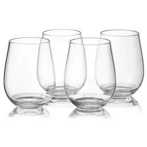 Modern Shatter-Resistant Wine Goblets Durable Transparent PET Glasses for Weddings Birthdays and Casual Gatherings