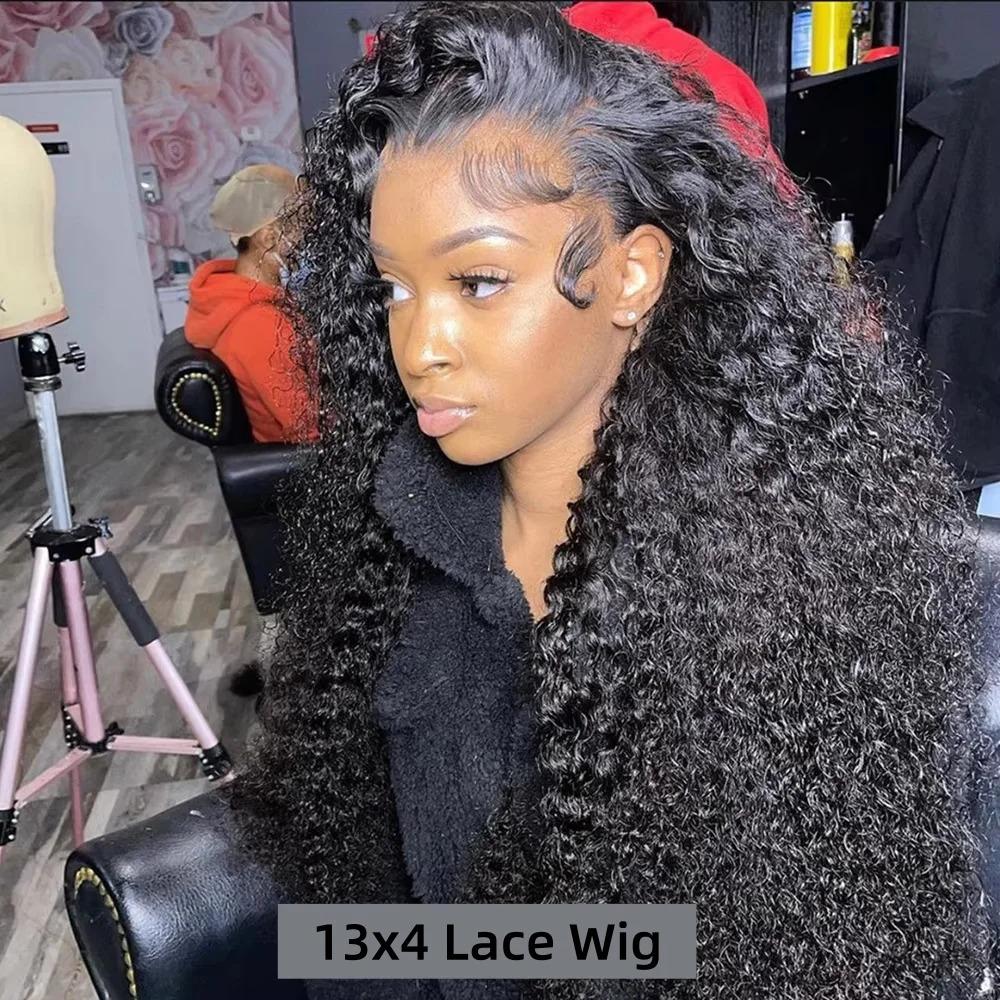 360 Lace Front Wigs Human Hair Hidden Strap Deep Wave Lace Frontal Wig Pre Plucked Drawstring Wig Human Hair 180 Density HD Full Lace Front 360 Glueless Wigs for Women