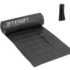 VEVOR Silt Fence Fabric Roll, 2 x 100 ft Backed Wire Silt Fence, Erosion Control Fencing for Sediment Retention, Industrial Grade Temporary Tough Polypropylene Fabric for Construction Job Sites
