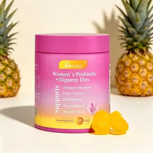 Her Juicy Women’s Probiotics 60ct | Hawaiian Pineapple Gummies with Slippery Elm & Prebiotics, Support Feminine Balance, Comfort & Gut Health