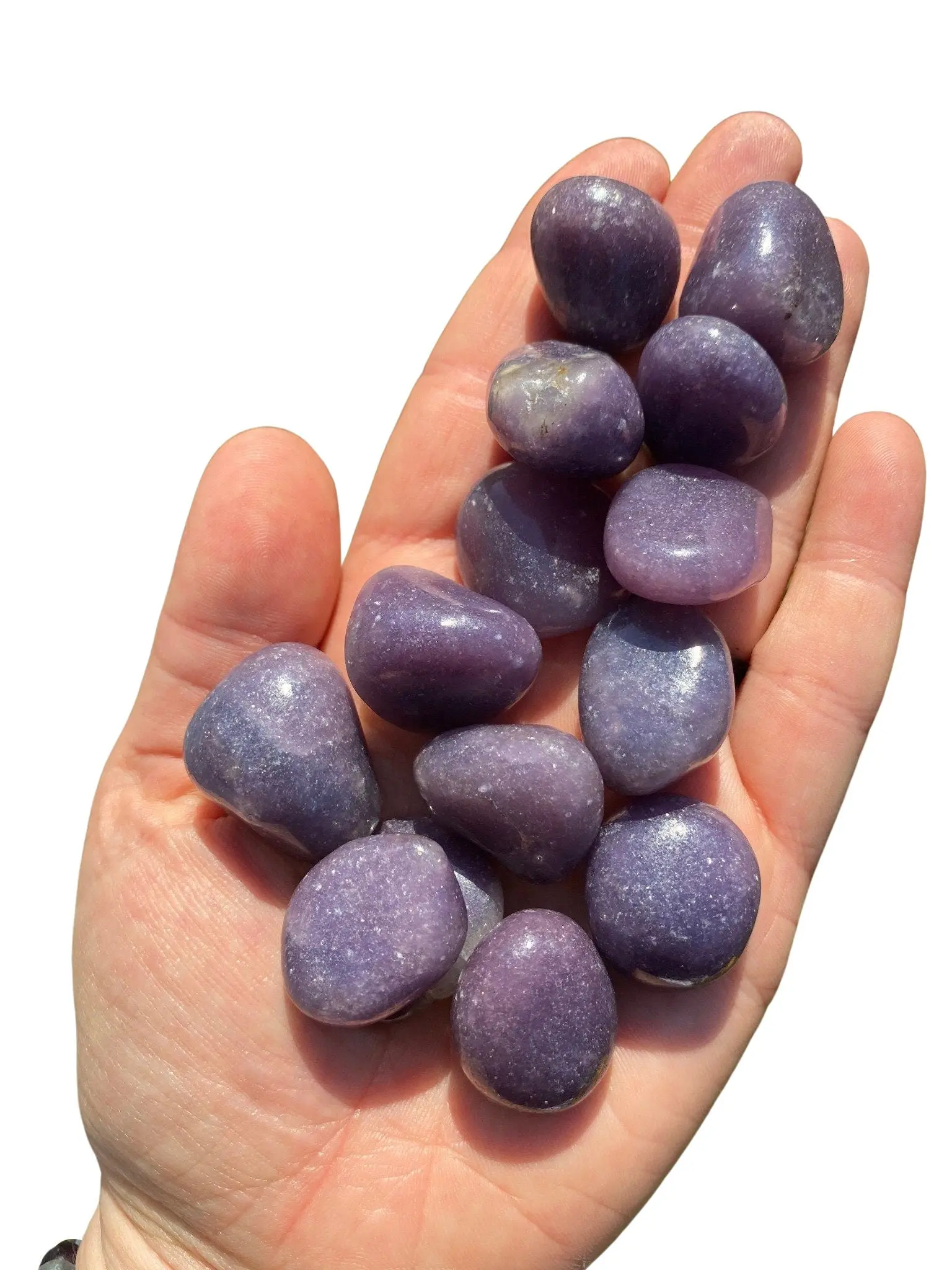 New Moon Beginnings Lepidolite Tumbled Stone - Grade A, Purple Color, Natural Form, Handheld
