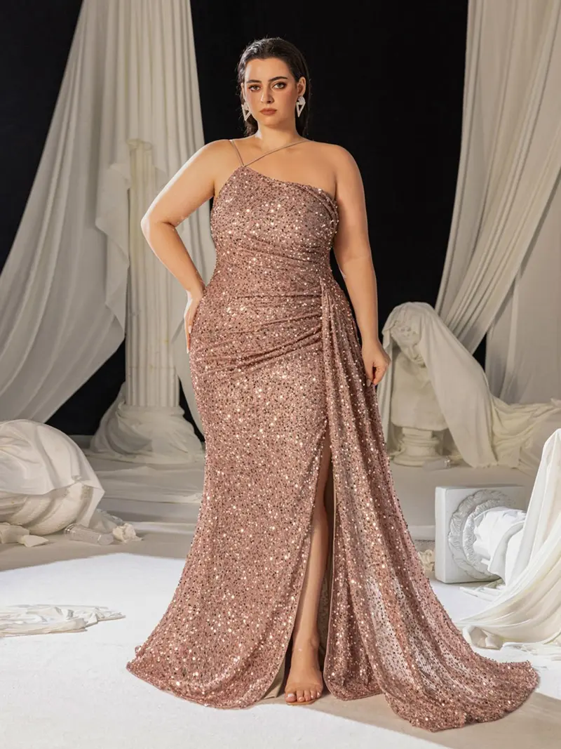 slim fit dress slacks Long Plus-Size A-Line Beaded Prom Dress with Pockets– PromGirl