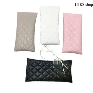 Plaid Sunglasses Pouch, PU Leather Pop Top Glasses Bag, Premium Waterproof Portable Eyewear Storage Pouch