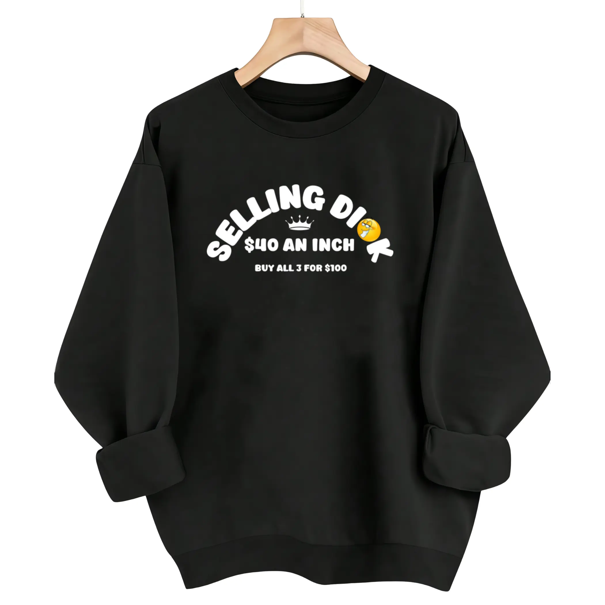 Funny Long Sleeve Sweatshirt for Men – Hilarious Dick Meme Design, Perfect Adult Humor Apparel