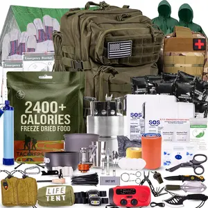 TacPreps 72-Hour Survival Kit | Emergency Bug Out Bag with First Aid, Water Filter, Food, Tools | 45L Tactical Backpack for Camping, Hiking, Outdoor Emergency Preparedness