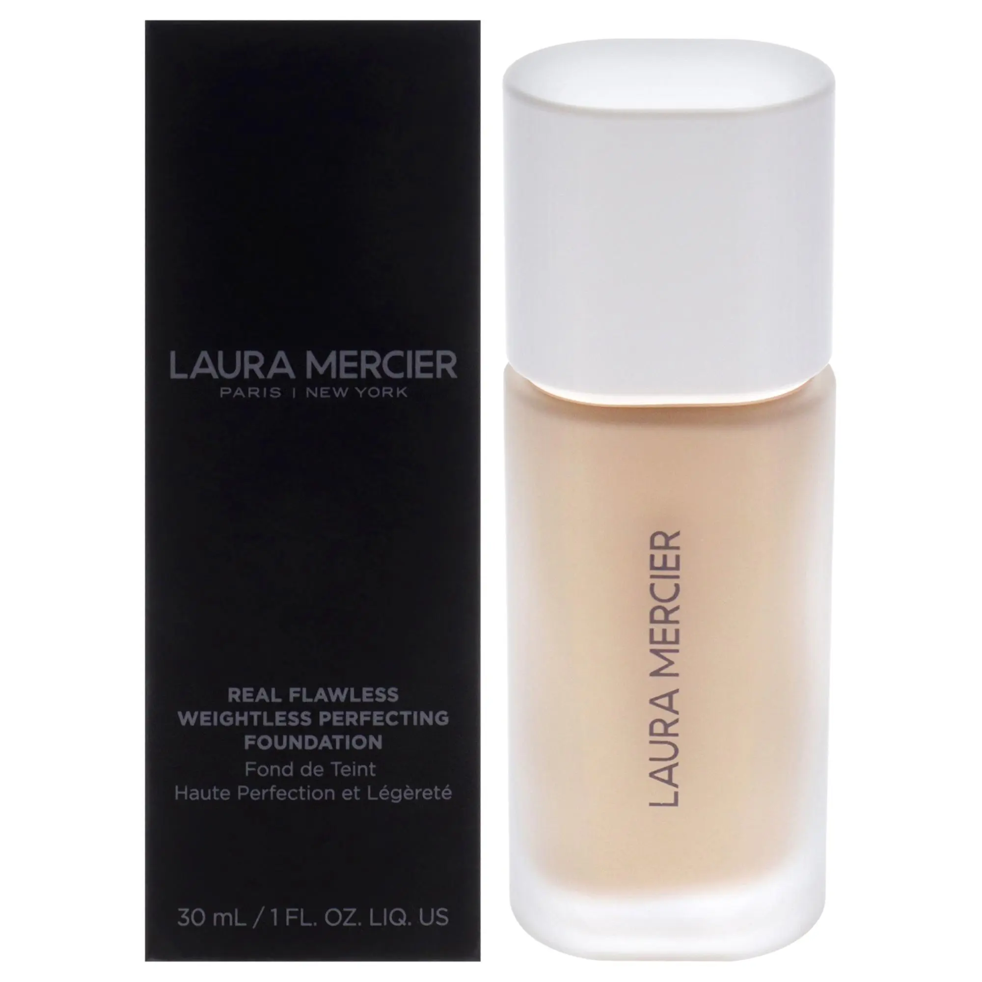 Laura Mercier Real Flawless Weightless Perfecting Liquid Foundation - Women's 2N2 Linen Face Makeup, Natural Makeup Look, Daily Care, 1 fl oz Single Bottle, Flawless Finish