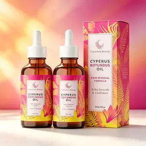 Caramela Beauty 2oz Cyperus Rotundus Oil, Premium Botanical Formula for Gentle Natural Hair Reduction & Silky Smooth Skin