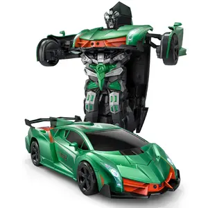 veeniix V992 Transform Remote Control Car,Transform Robot RC Cars,1:14 Scale,2-in-1 Robot Toy Car with Sound & Light Effects,Gesture Sensing,Automatic Deformation,Gift Toys for Boys and Girls (Green)