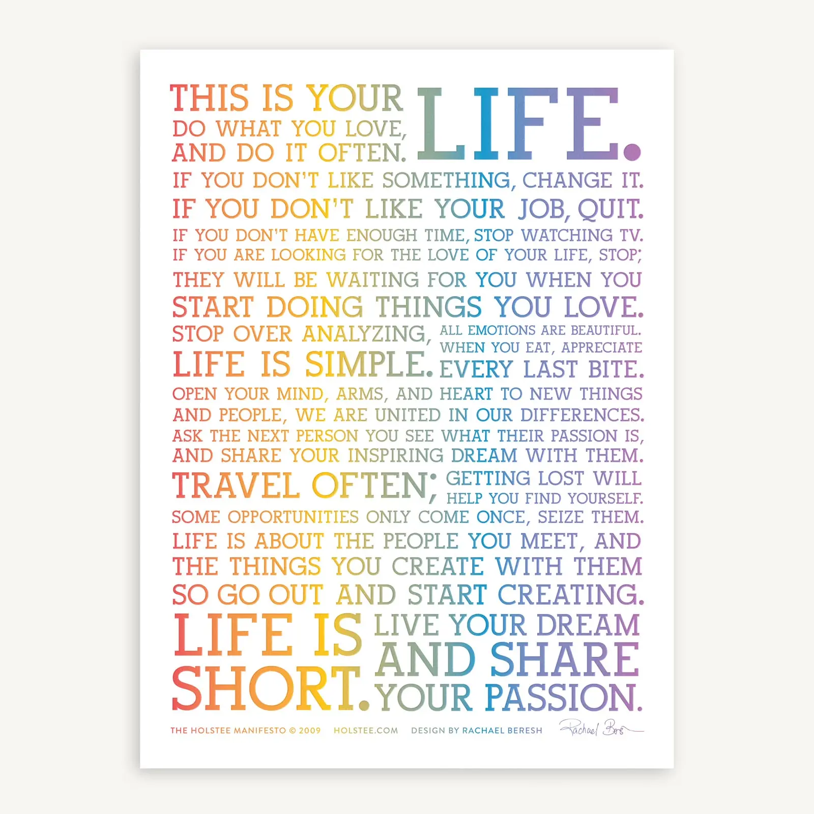 Rainbow Manifesto Poster - Limited Edition (12x16)