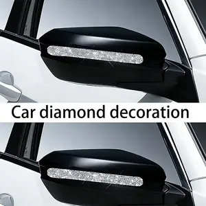 Car Sticker Set [6 Pieces], Shiny Diamond Decorative Strips, Anti-Collision Scratch Protection, for Car Mirrors, Doors, Handles, Includes Protective Film