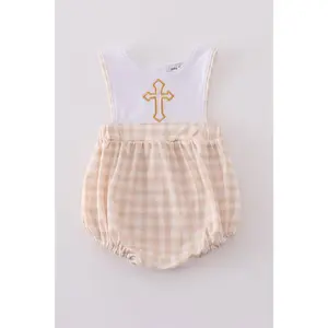 Easter cross embroidery boy bubble