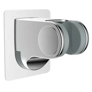 Hibbent Adjustable Handheld Shower Head Holder  Showerhead Holder, Strong Adhesive and Waterproof Handheld Shower Holder and Bracket, Height Adjustable Shower Wand Holder, Wall Mount, No Drilling, Chrome Finish