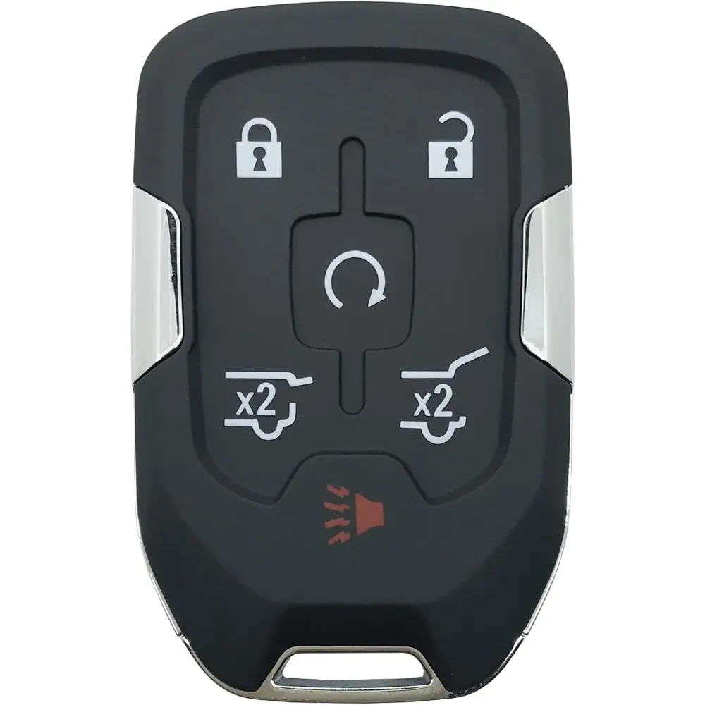 Black 6-Button Car Key Protector Cover Case - Interior Car Accessories for Chevy/GMC Suburban, Tahoe (2015-2020), Yukon HYQ1AA Keyless Entry Smart Remote Key Shell, 6 Buttons
