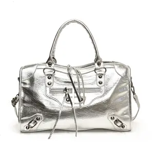 Women's Punk Style Large Capacity Tote Bag,Fasionable Solid Color Shoulder Bag for Daily Casual Trendy Versatile High-quality Daily Commuting Bag, crossbody bag