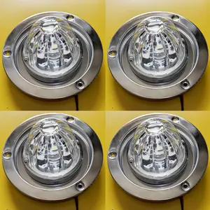 4PCS Glass Watermelon Lights,  Equipped with Stainless Steel Round Bezels