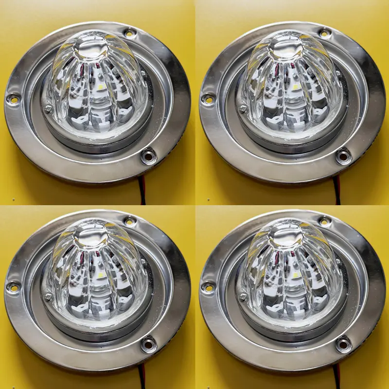 4PCS Glass Watermelon Lights, Equipped with Stainless Steel Round Bezels 4PCS Glass Watermelon Lights, Equipped with Stainless Steel Round Bezels