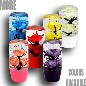 Universal 100mm VIP Shift Knob Stick Crystal Transparent Bubble Throw Gear Shifter, M8x1.25, M10x1.25, M10x1.5, M12x1.25 Adapters