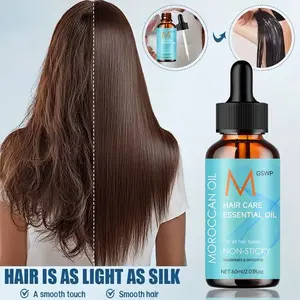 Gswp Moroccan Argan Oil Hair Serum, Natural Haircare, Hydrating Hair Care, Nourishing Hair, Rich in Keratin and Castor Oil, Deep Nourishment, Smooth and Shiny Hair, Suitable for All Hair Types, 60ML